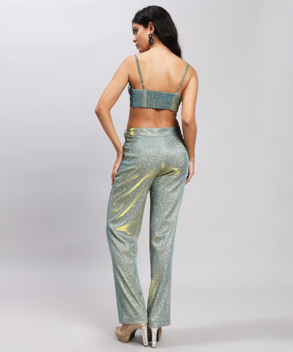 Metallic Aqua Blazer Set- Fierce,Gorgeous, Power