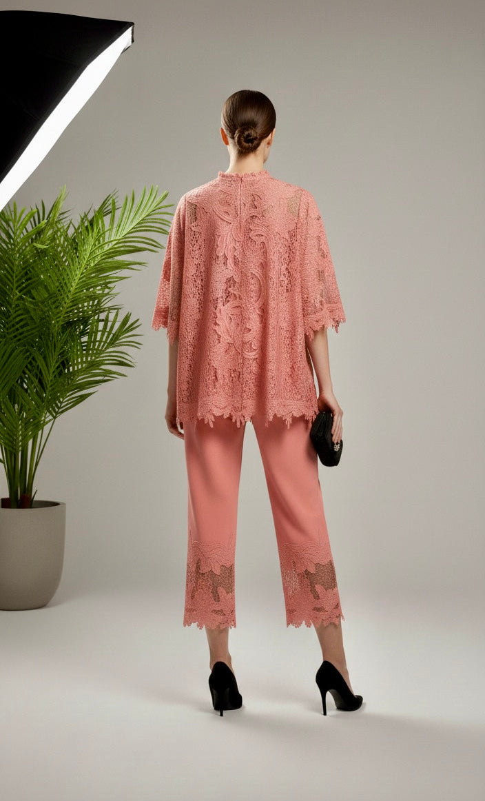 Peach -Lace Co-ord Set