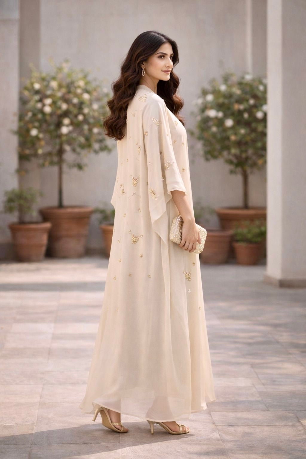 Champagne Embroidered Kaftaan