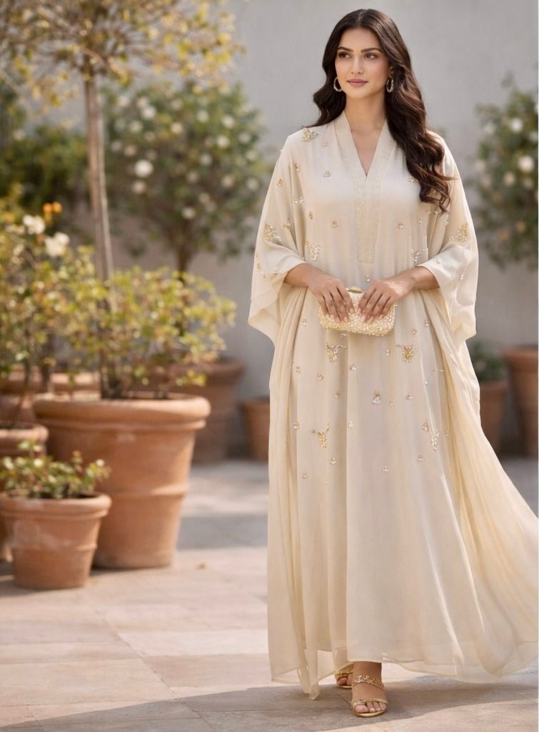 Champagne Embroidered Kaftaan