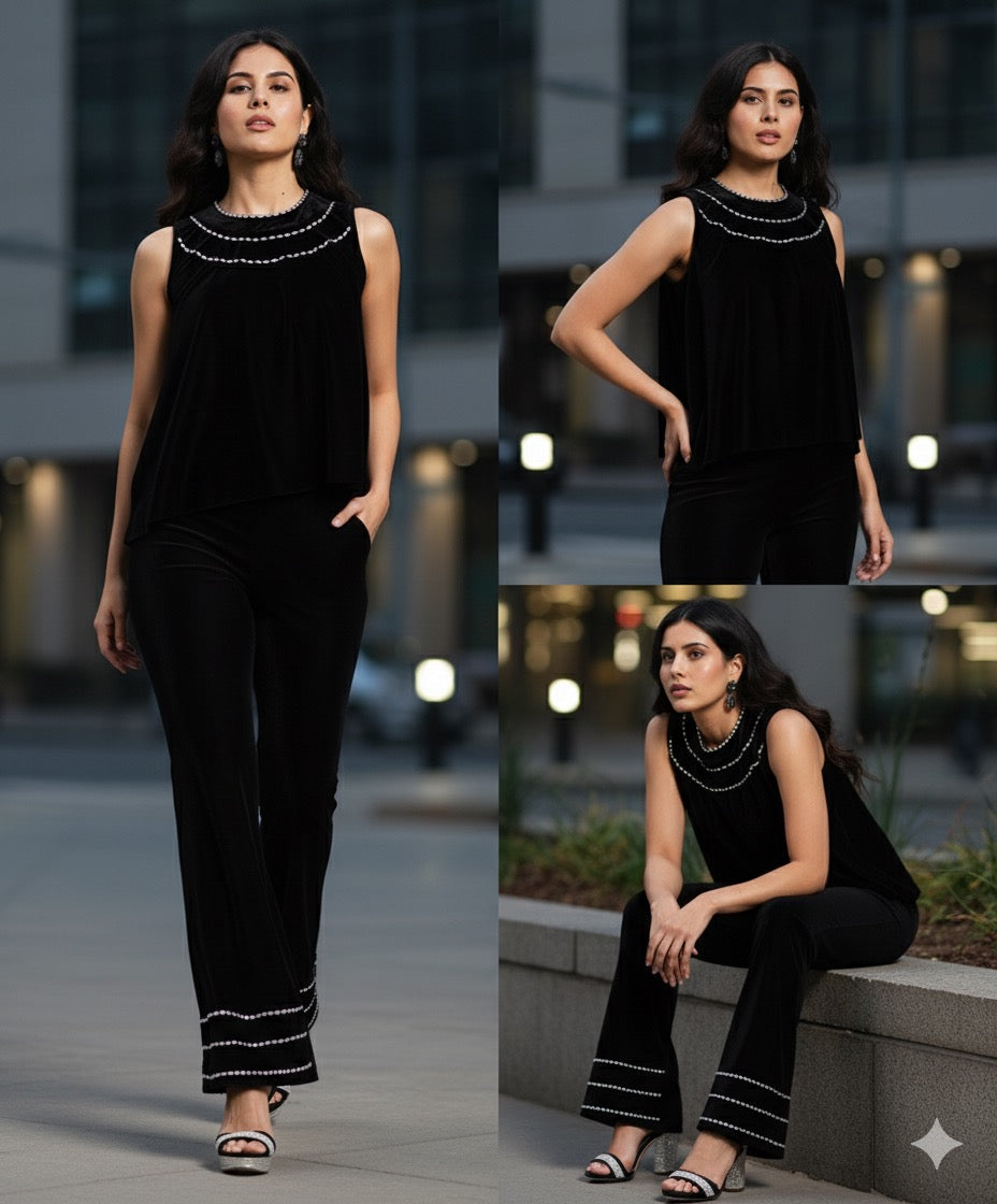 Embellished Velvet co-ord — graceful, timeless, and effortlessly chic.