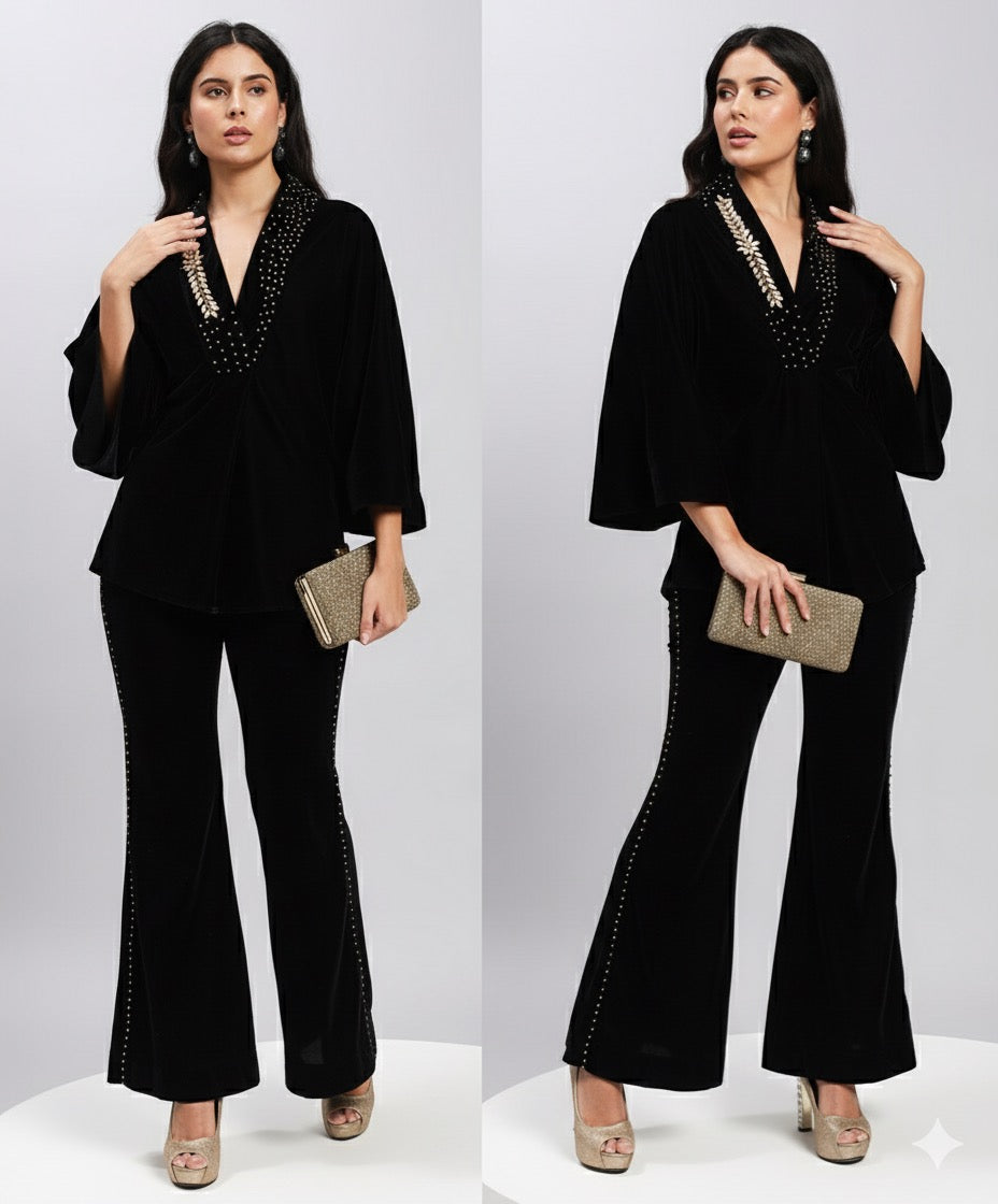 Midnight velvet co-ord — timeless, elegant, effortlessly chic.