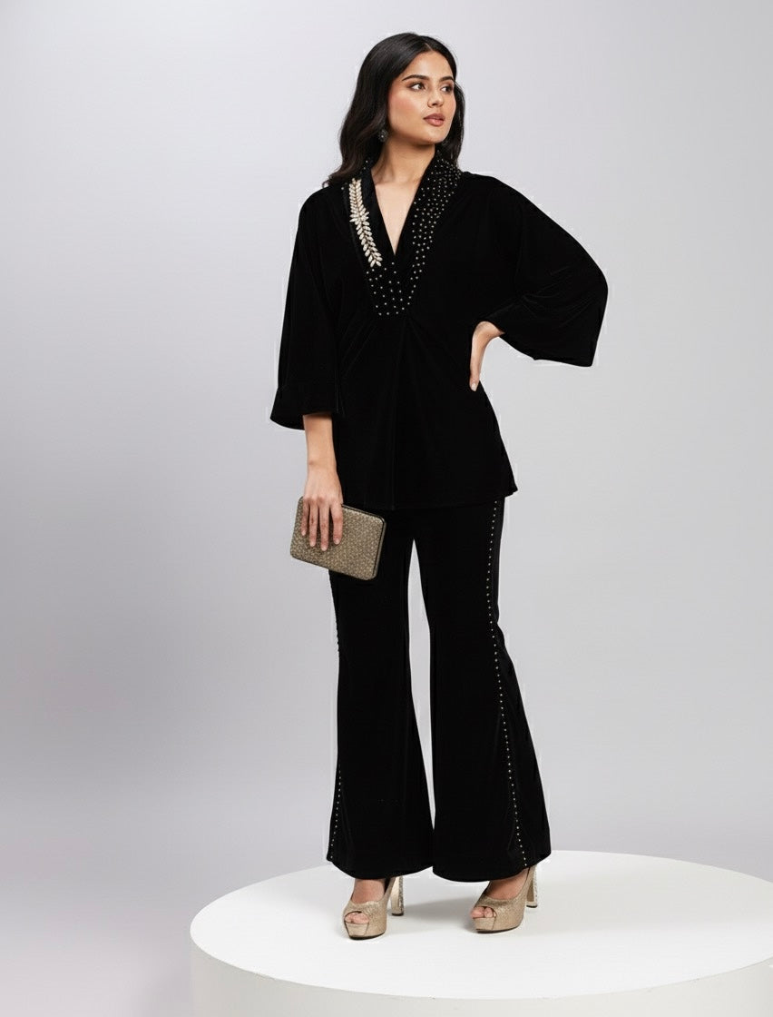 Midnight velvet co-ord — timeless, elegant, effortlessly chic.