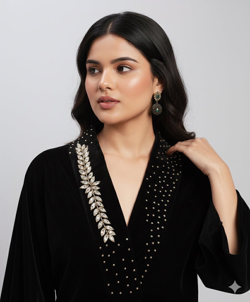 Midnight velvet co-ord — timeless, elegant, effortlessly chic.