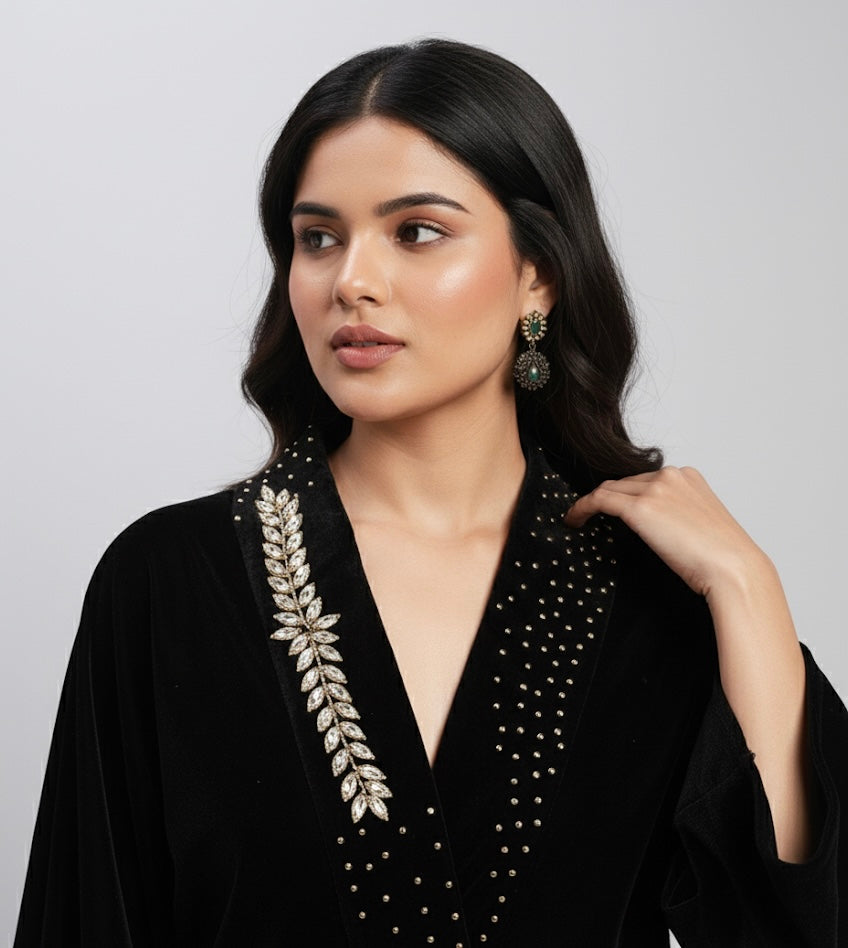 Midnight velvet co-ord — timeless, elegant, effortlessly chic.